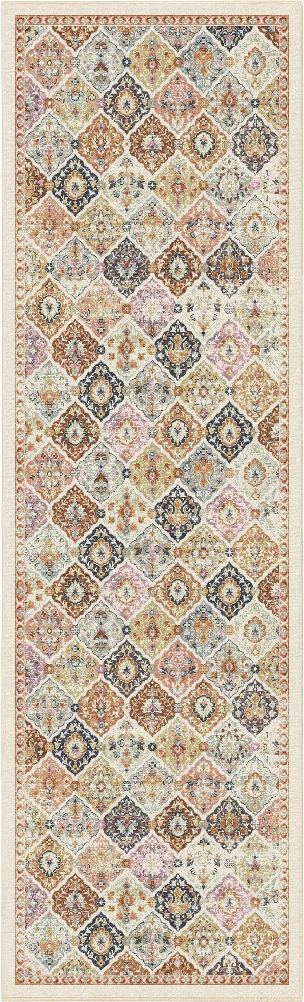 Maeve Vintage Trellis Multi Beige Flat-Weave Rug Well Woven