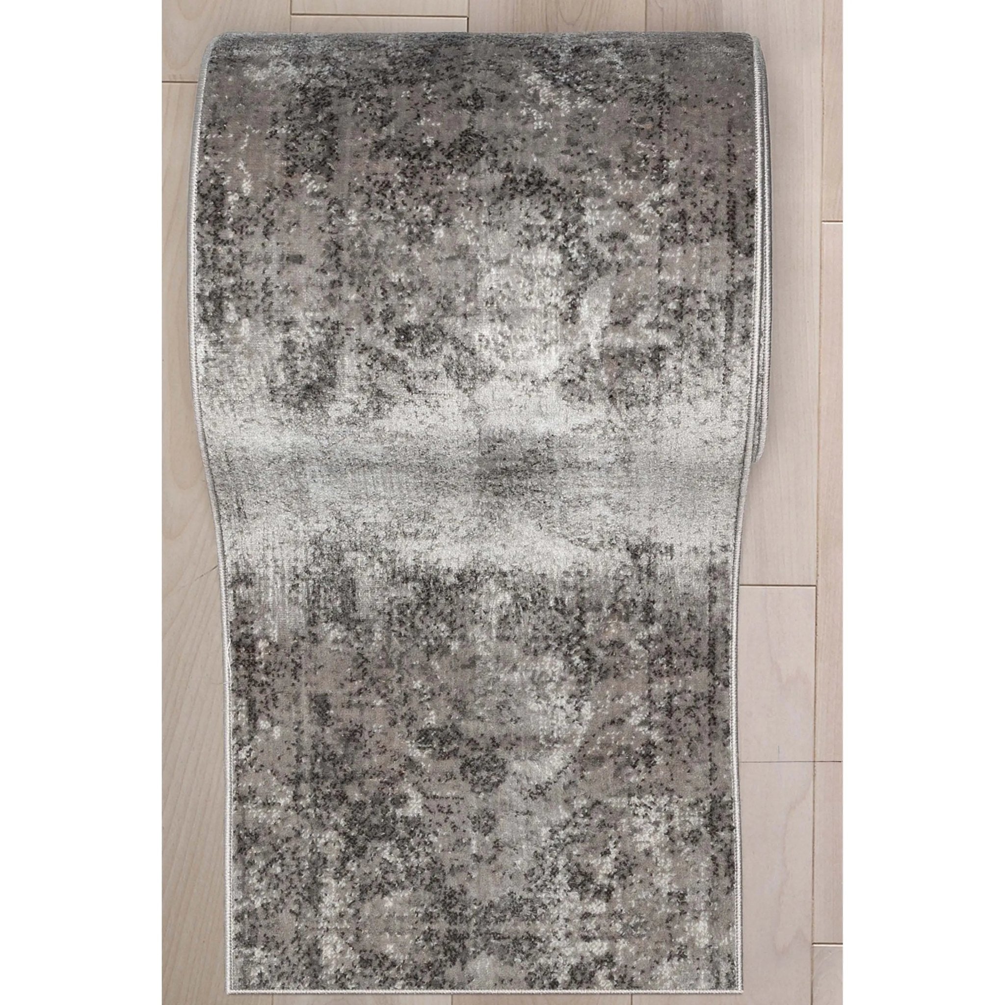 Patras Custom Size Runner Vintage Medallion Oriental Grey Choose Your Width x Choose Your Length Hallway Runner Rug - Well Woven