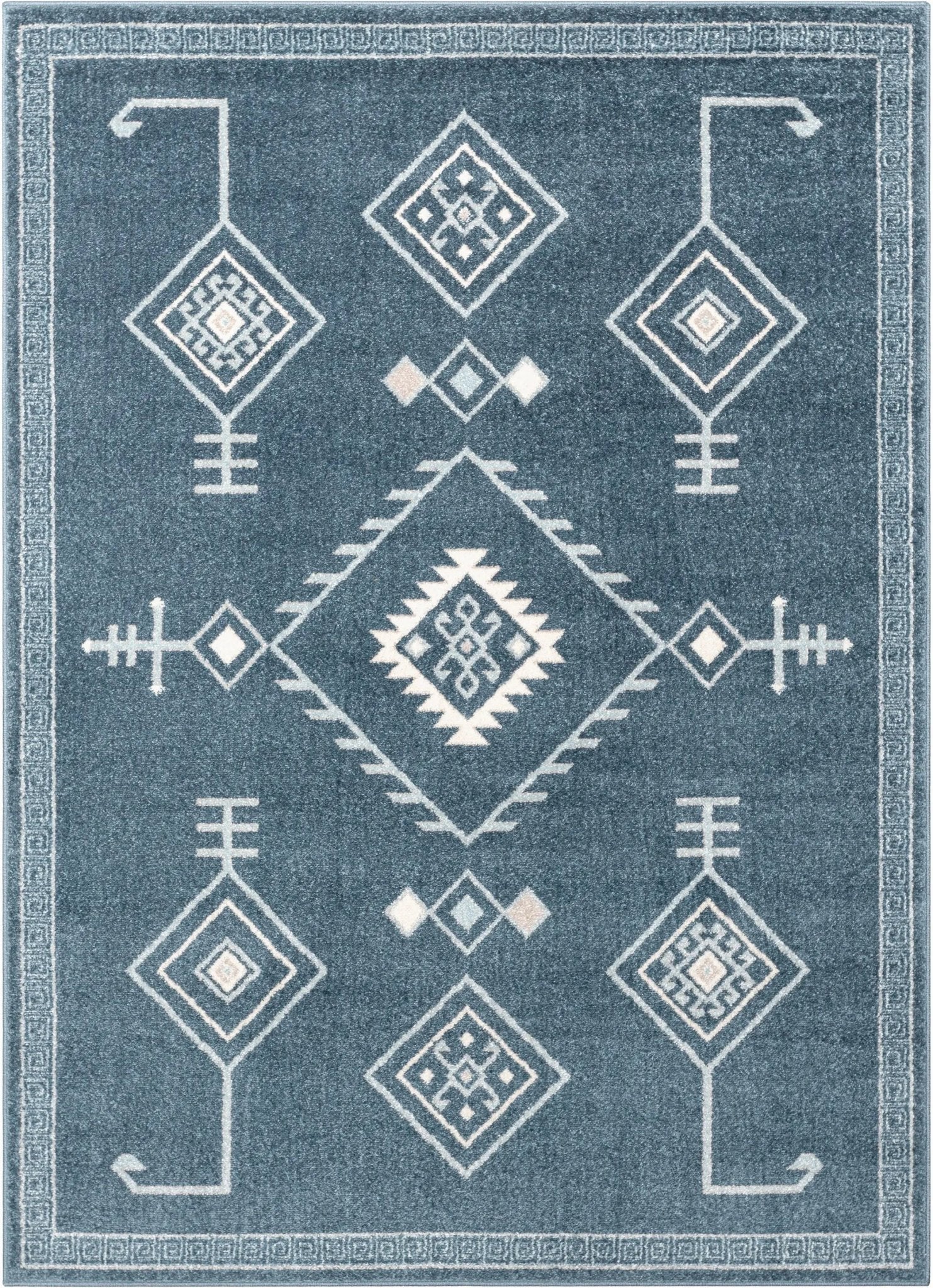 Azra Tribal Medallion Dark Blue Rug Well Woven