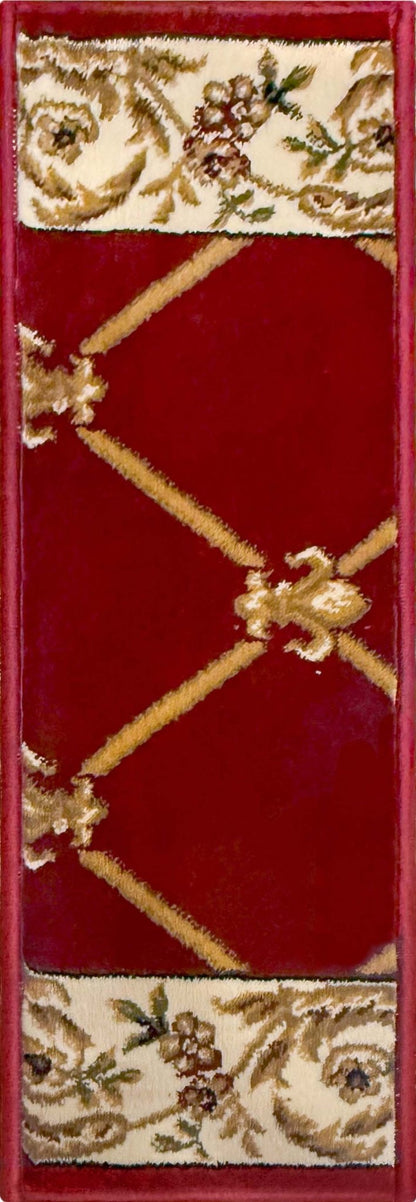 Fleur De Lis Red Stair Tread Rugs - Well Woven