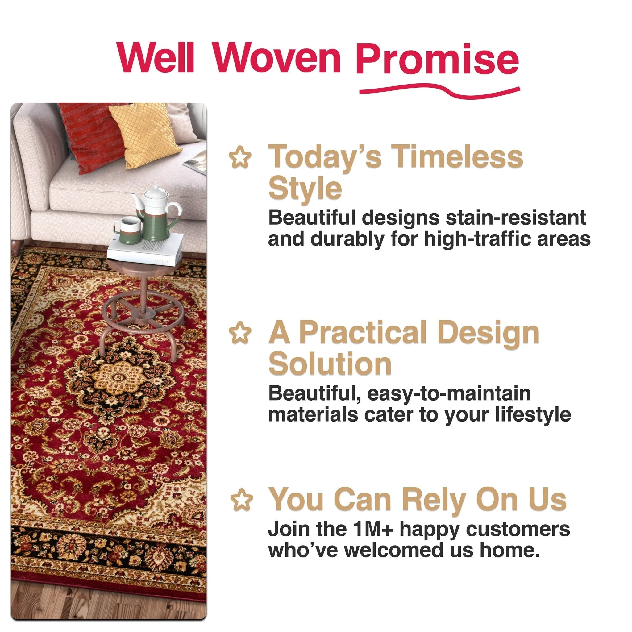 Medallion Kashan Red Traditional Rug Well Woven