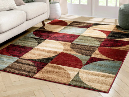 Bowery Art Deco Ivory Modern Rug Well Woven