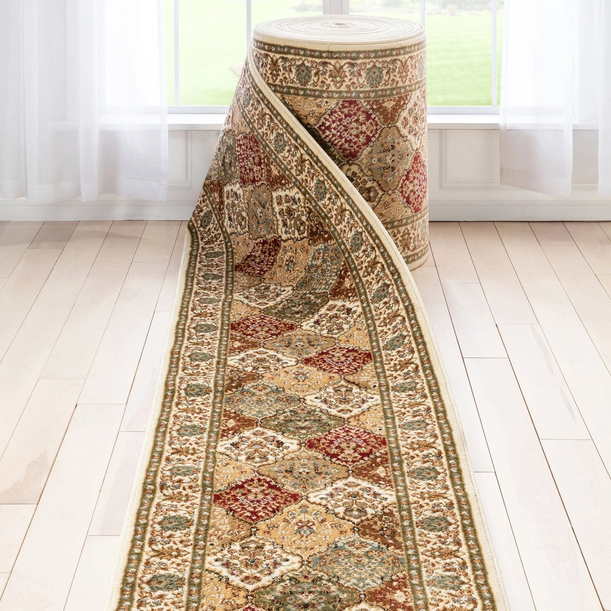 Custom Size Runner Emine Persian Trellis Transitional Red 27 Inch Wide x Choose Your Length Hallway Runner Rug Well Woven