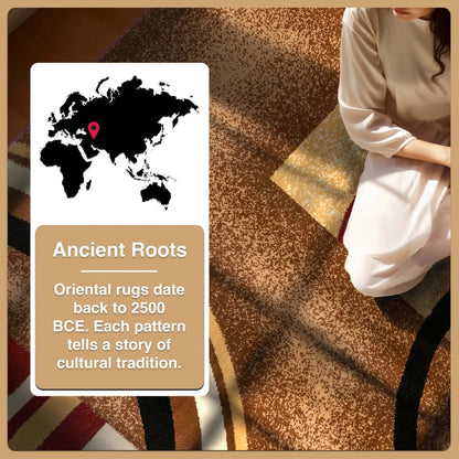 Arcs & Shapes Red Modern Rug Well Woven