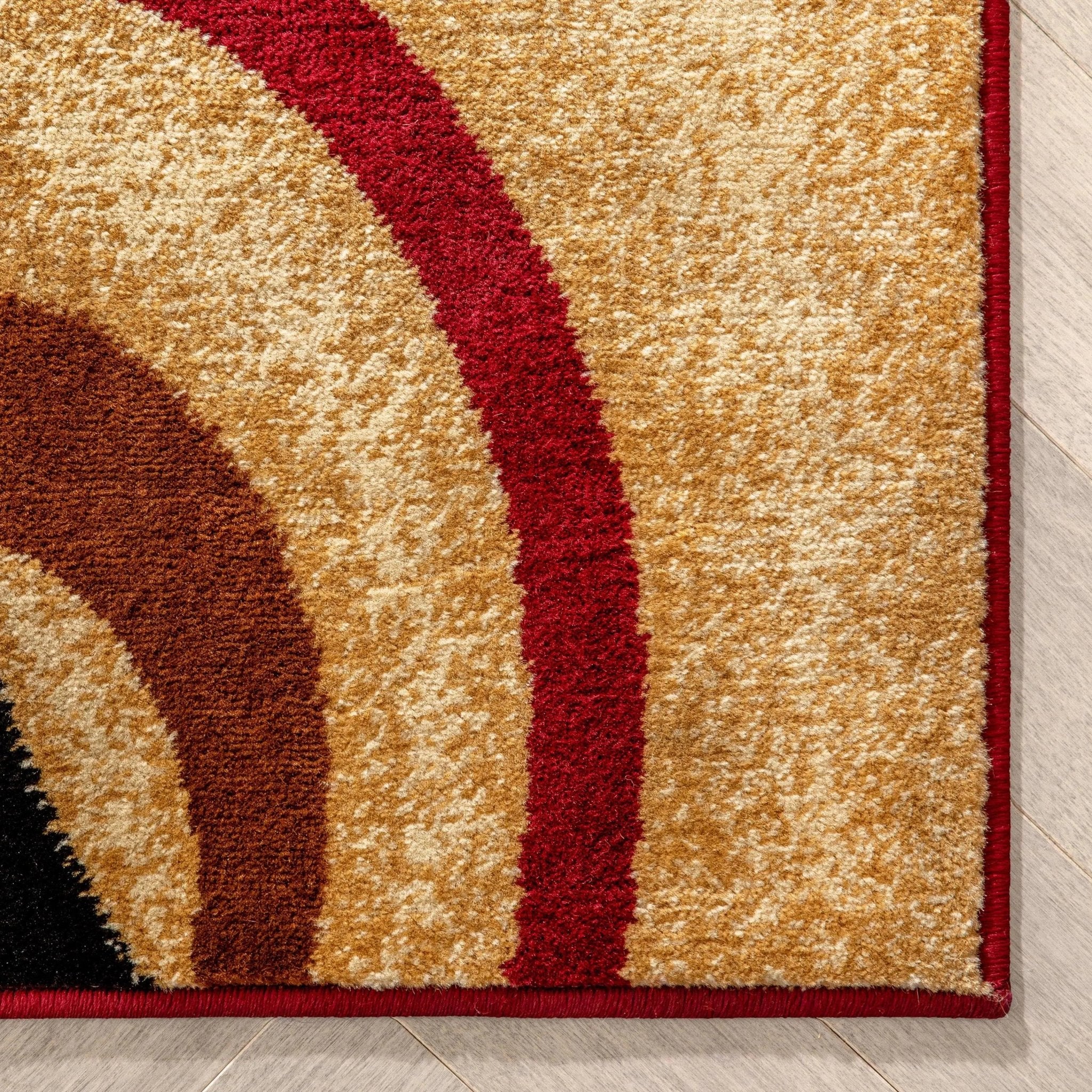 Arcs & Shapes Red Modern Rug Well Woven