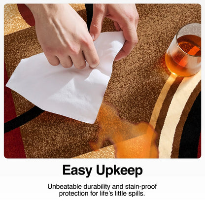 Arcs & Shapes Custom Size Runner Modern Red 27 Inch Wide x Choose Your Length Hallway Runner Rug Well Woven