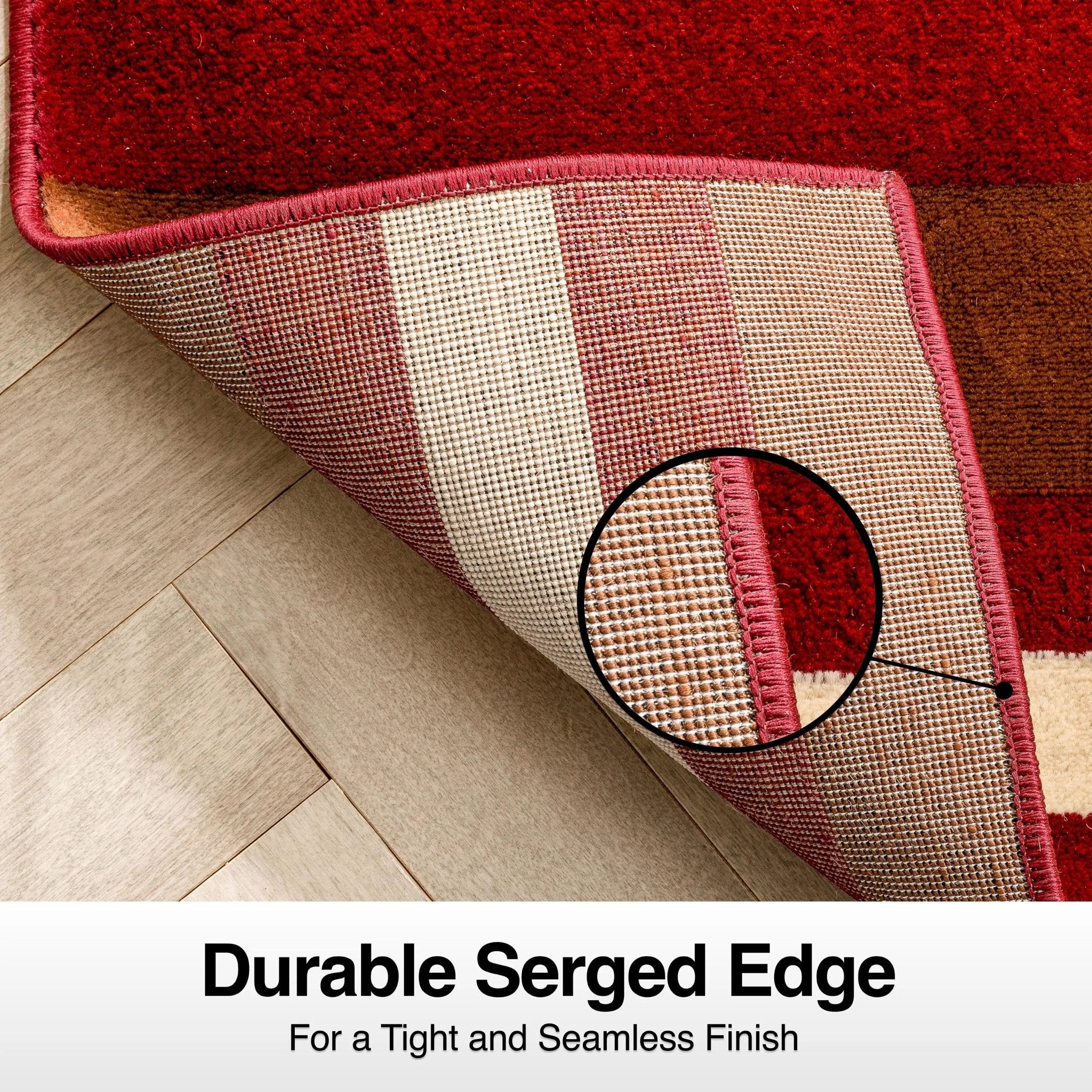 Arcs & Shapes Custom Size Runner Modern Red 27 Inch Wide x Choose Your Length Hallway Runner Rug Well Woven