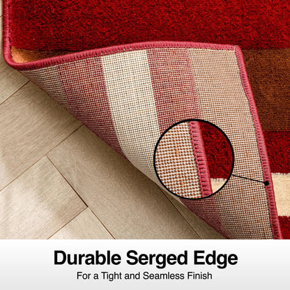 Arcs & Shapes Custom Size Runner Modern Red 27 Inch Wide x Choose Your Length Hallway Runner Rug Well Woven