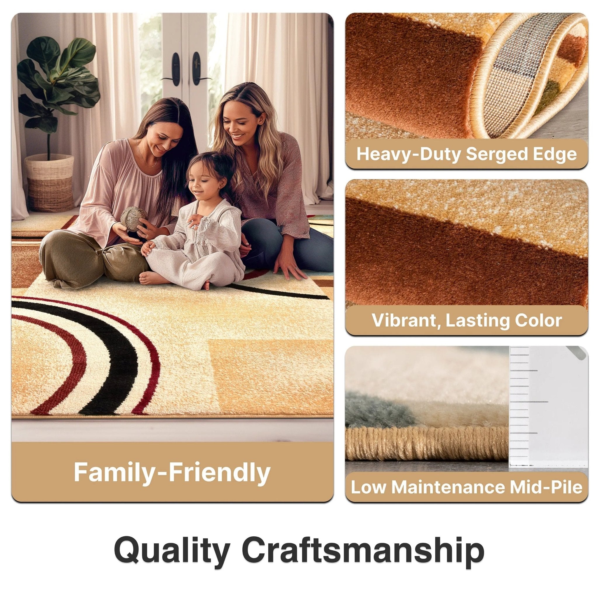 Arcs & Shapes Ivory Modern Rug Well Woven