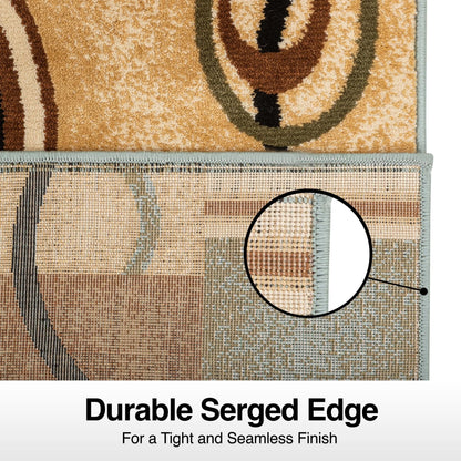 Arcs & Shapes Custom Size Runner Modern Light Blue 27 Inch Wide x Choose Your Length Hallway Runner Rug Well Woven