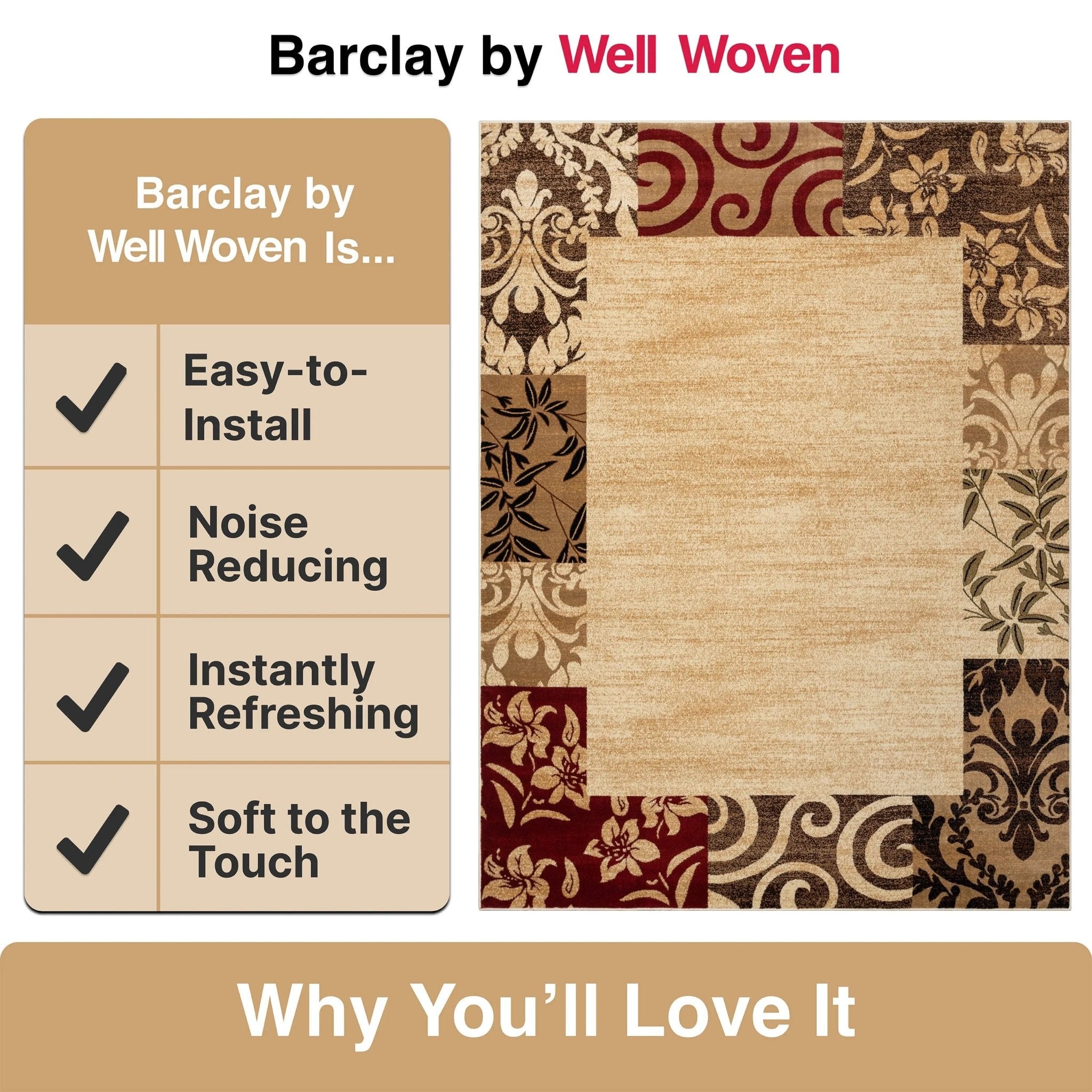 Vane Willow Damask Beige Transitional Rug Well Woven