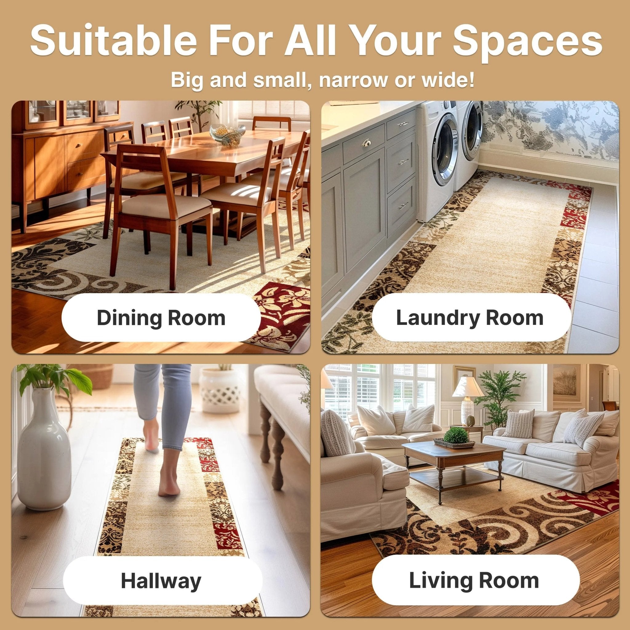 Vane Willow Damask Beige Transitional Rug Well Woven