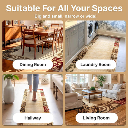 Vane Willow Damask Beige Transitional Rug Well Woven