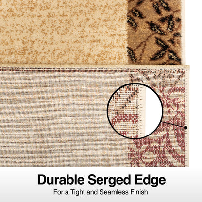 Vane Willow Damask Custom Size Runner Transitional Beige 27 Inch Wide x Choose Your Length Hallway Runner Rug Well Woven