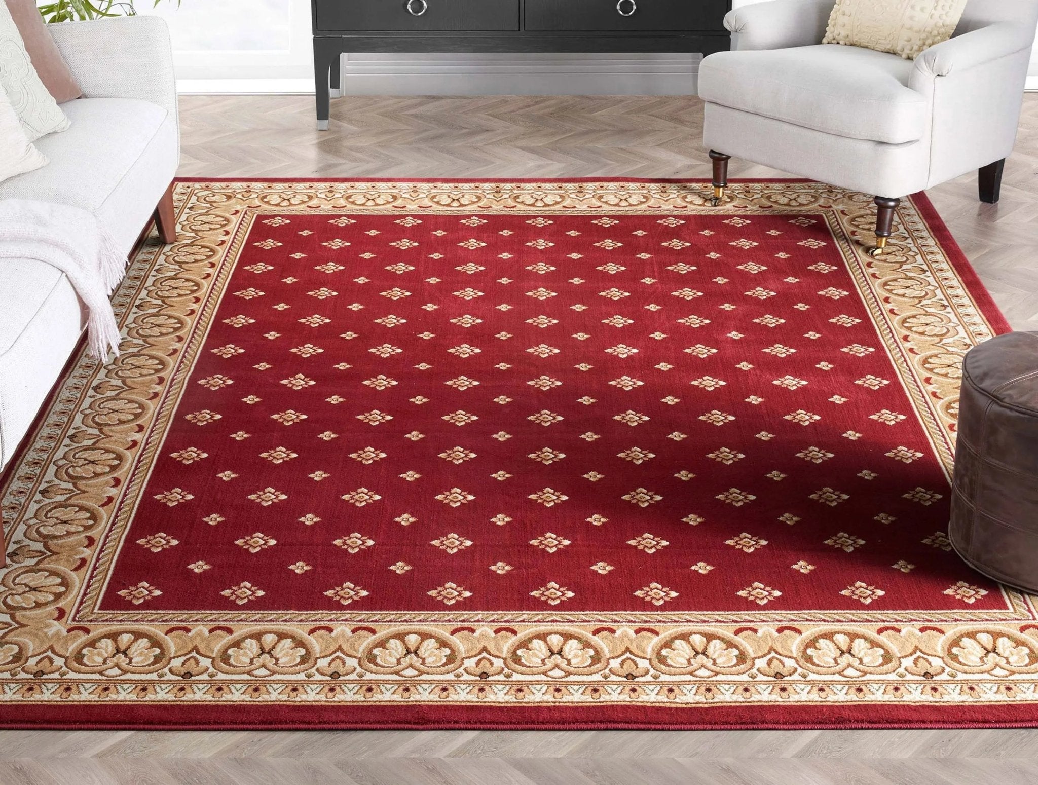 Hudson Terrace Red Traditional Rug Well Woven