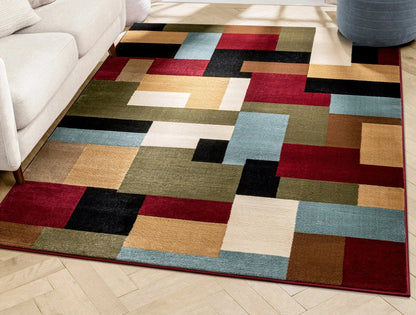 River Red Modern Rug Well Woven