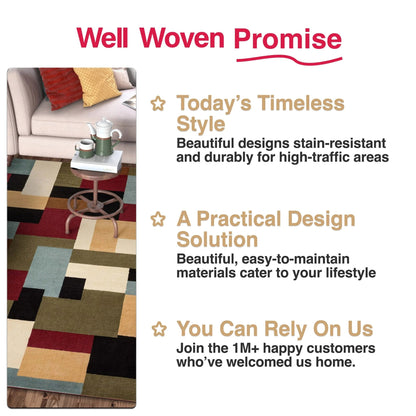 River Red Modern Rug Well Woven