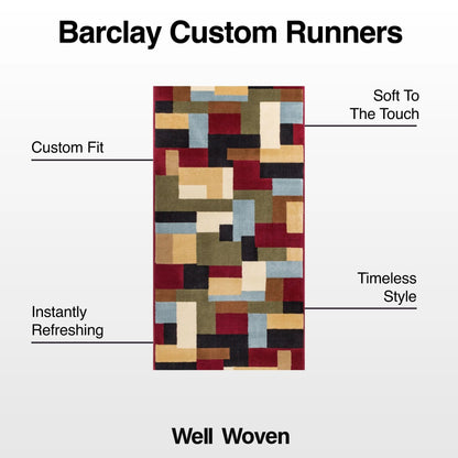 River Custom Size Runner Modern Red 27 Inch Wide x Choose Your Length Hallway Runner Rug Well Woven