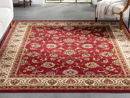 Sarouk Red Traditional Rug Well Woven