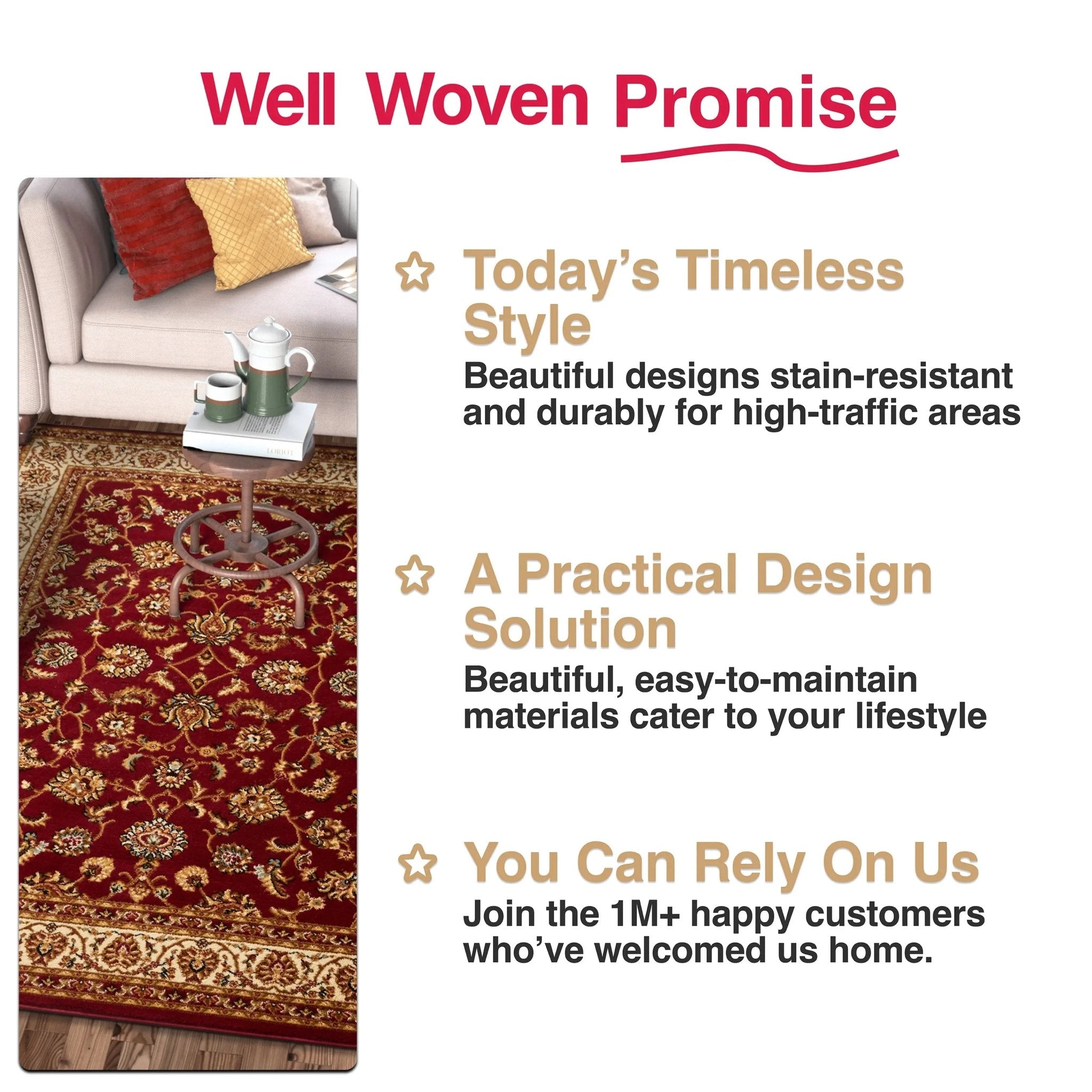 Sarouk Red Traditional Rug Well Woven