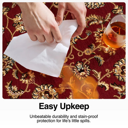 Sarouk Custom Size Runner Traditional Red 27 Inch Wide x Choose Your Length Hallway Runner Rug Well Woven