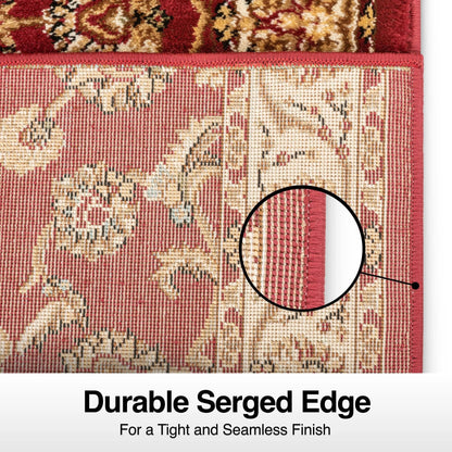 Sarouk Custom Size Runner Traditional Red 27 Inch Wide x Choose Your Length Hallway Runner Rug Well Woven