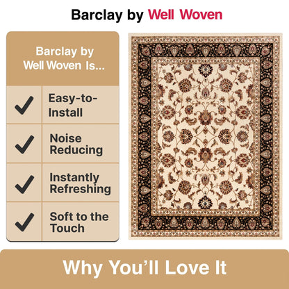 Sarouk Ivory Traditional Rug Well Woven