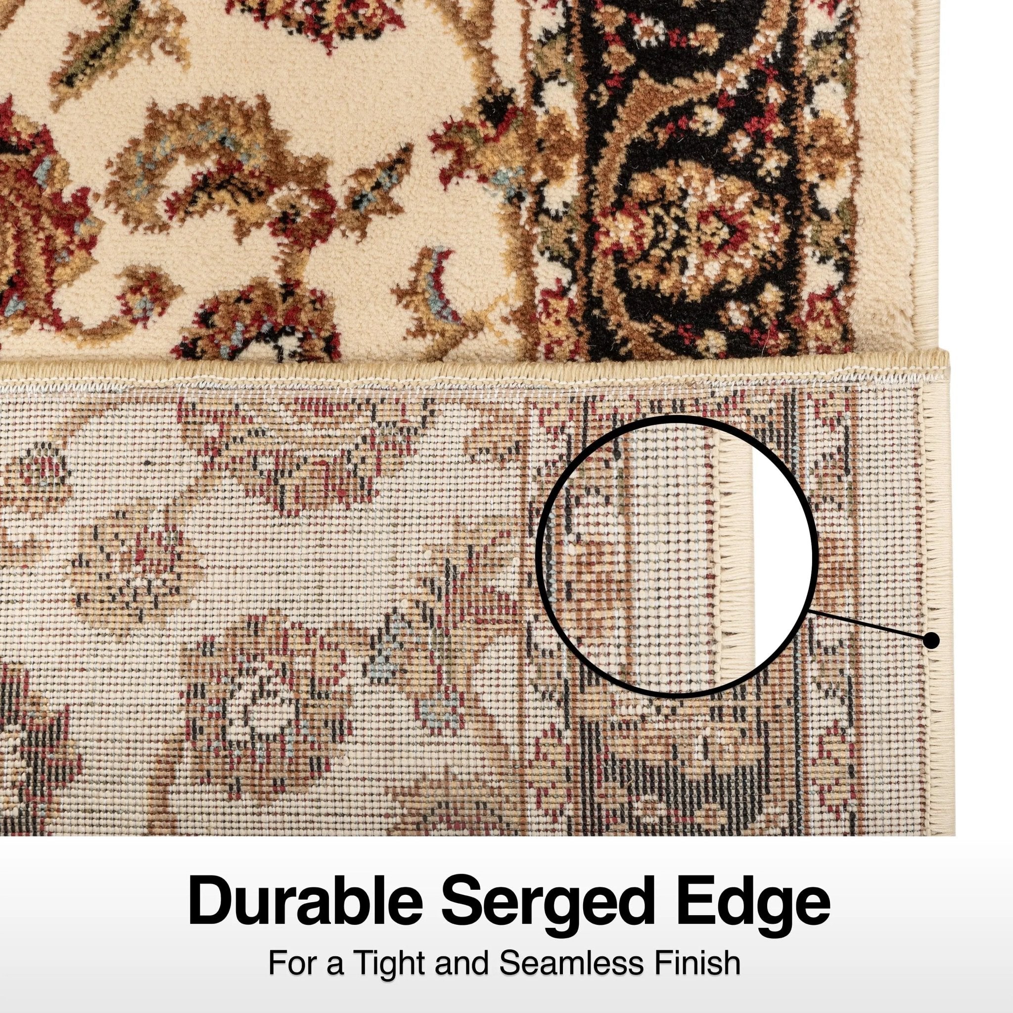 Sarouk Custom Size Runner Traditional Ivory 27 Inch Wide x Choose Your Length Hallway Runner Rug Well Woven