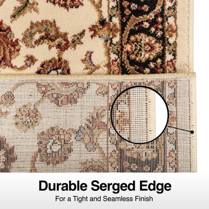 Sarouk Custom Size Runner Traditional Ivory 27 Inch Wide x Choose Your Length Hallway Runner Rug Well Woven