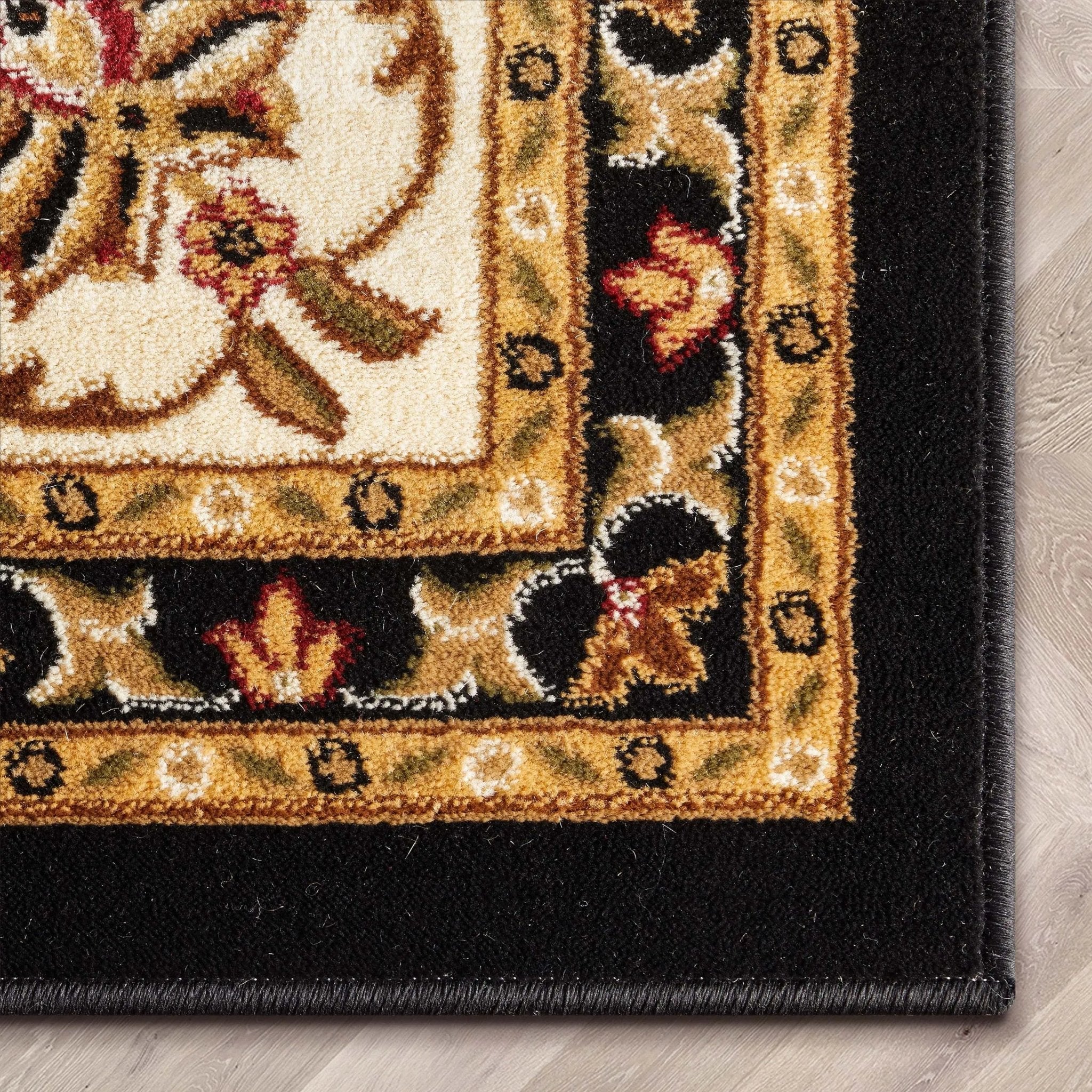 Sarouk Black Traditional Rug - Well Woven