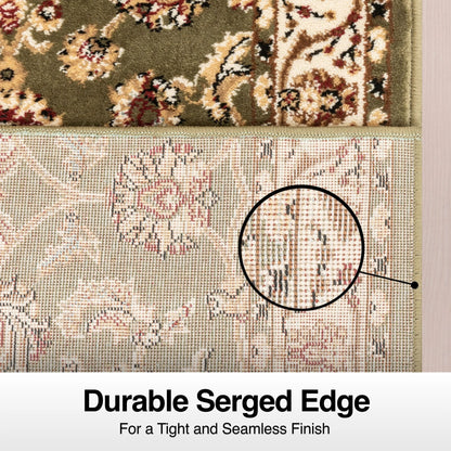 Sarouk Custom Size Runner Traditional Green 27 Inch Wide x Choose Your Length Hallway Runner Rug Well Woven