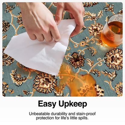 Sarouk Custom Size Runner Traditional Light Blue 27 Inch Wide x Choose Your Length Hallway Runner Rug Well Woven