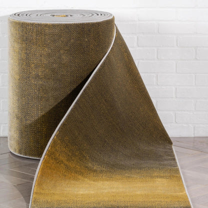 Custom Size Runner Emine Abstract Ombre Modern Yellow 27 Inch Wide x Choose Your Length Hallway Runner Rug Well Woven