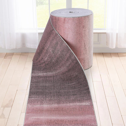 Custom Size Runner Emine Abstract Ombre Modern Blush 27 Inch Wide x Choose Your Length Hallway Runner Rug Well Woven