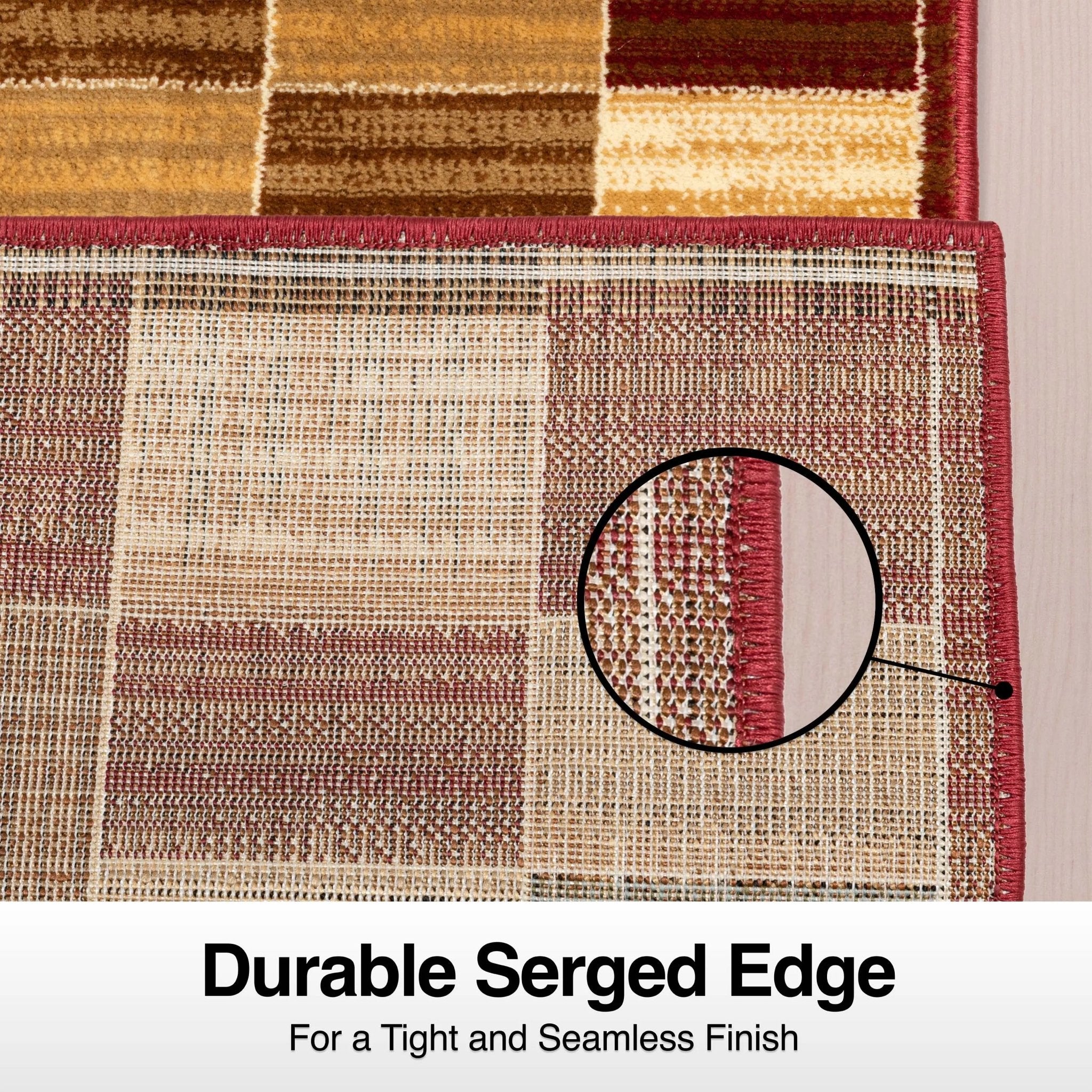 Custom Size Runner Yaren Geometric  Modern Red 27 Inch Wide x Choose Your Length Hallway Runner Rug Well Woven