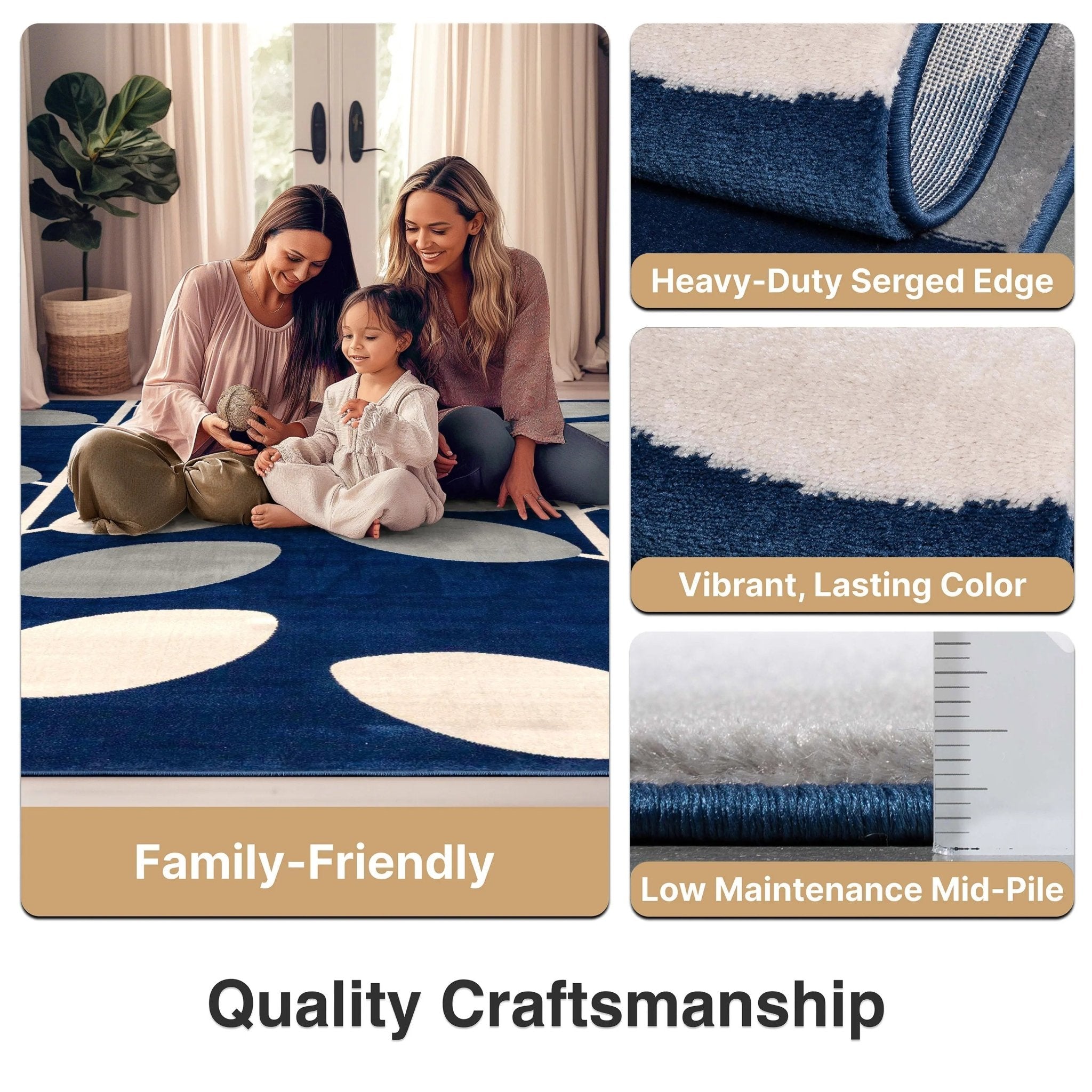 Belinay Botanical Leaves Pattern Rug Well Woven