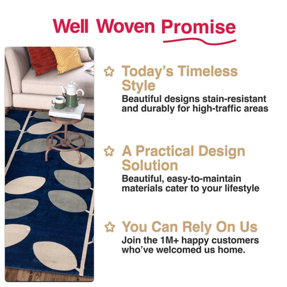 Belinay Botanical Leaves Pattern Rug Well Woven