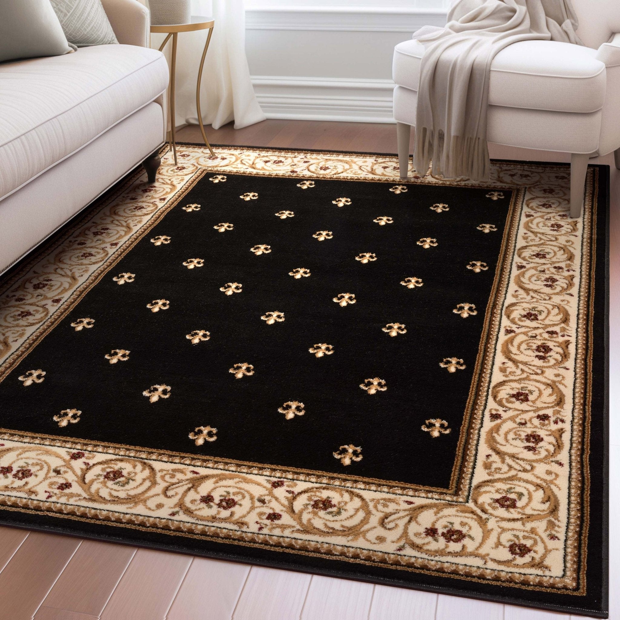 Well Woven Barclay Fleur de Lis Traditional Persian Rug for Living