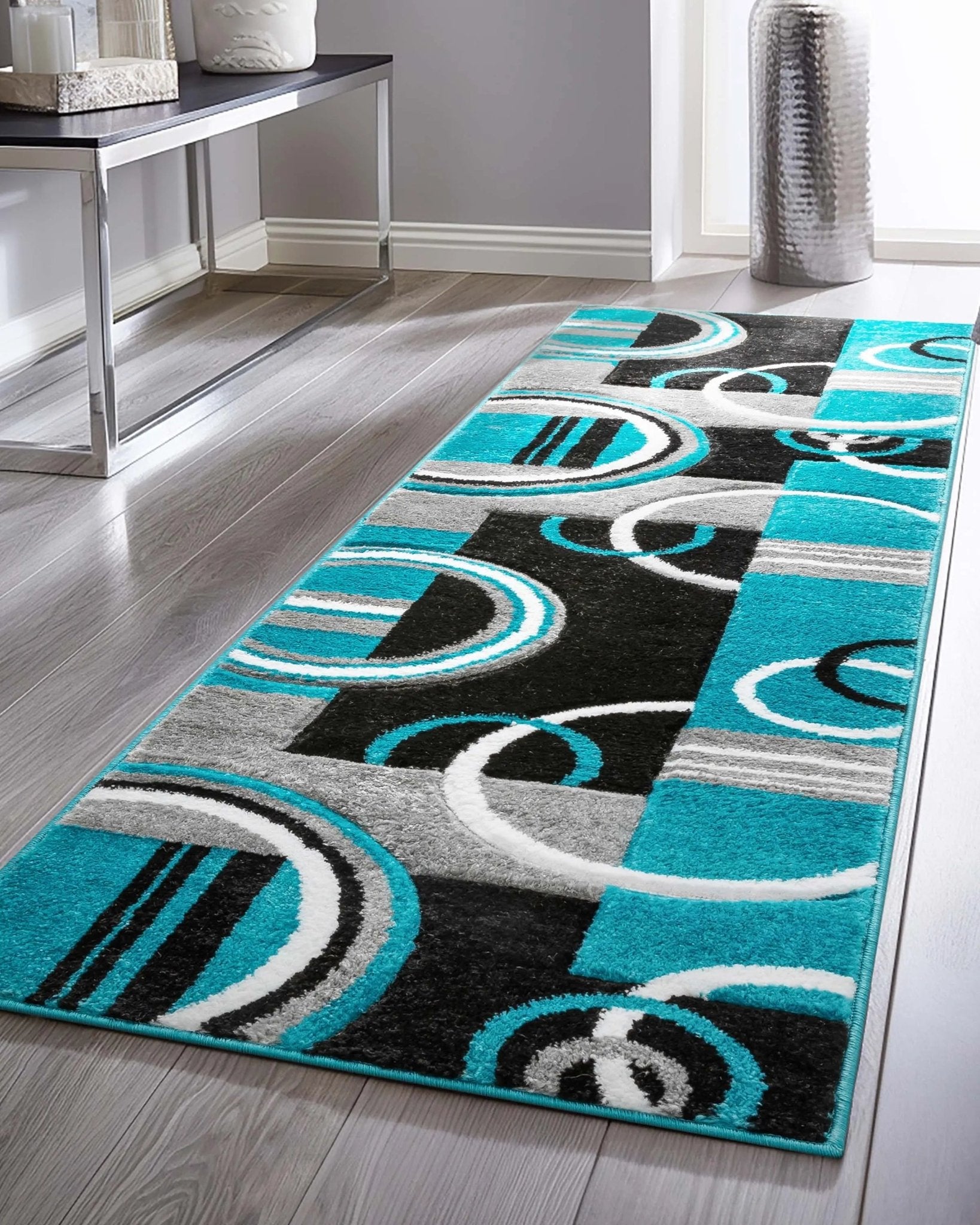 Galaxy Waves Blue Modern Rug Well Woven