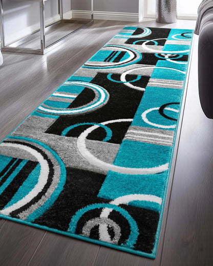 Galaxy Waves Blue Modern Rug Well Woven