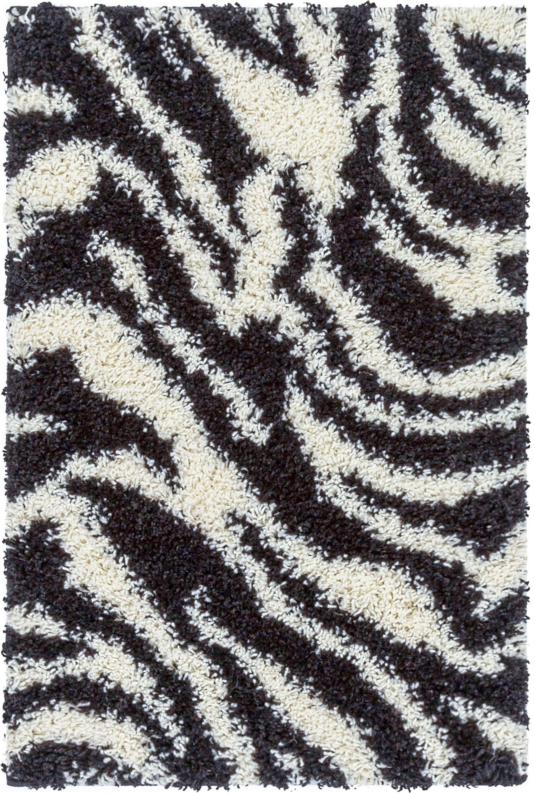 7033 - Zebra patterned rug with black and white stripes