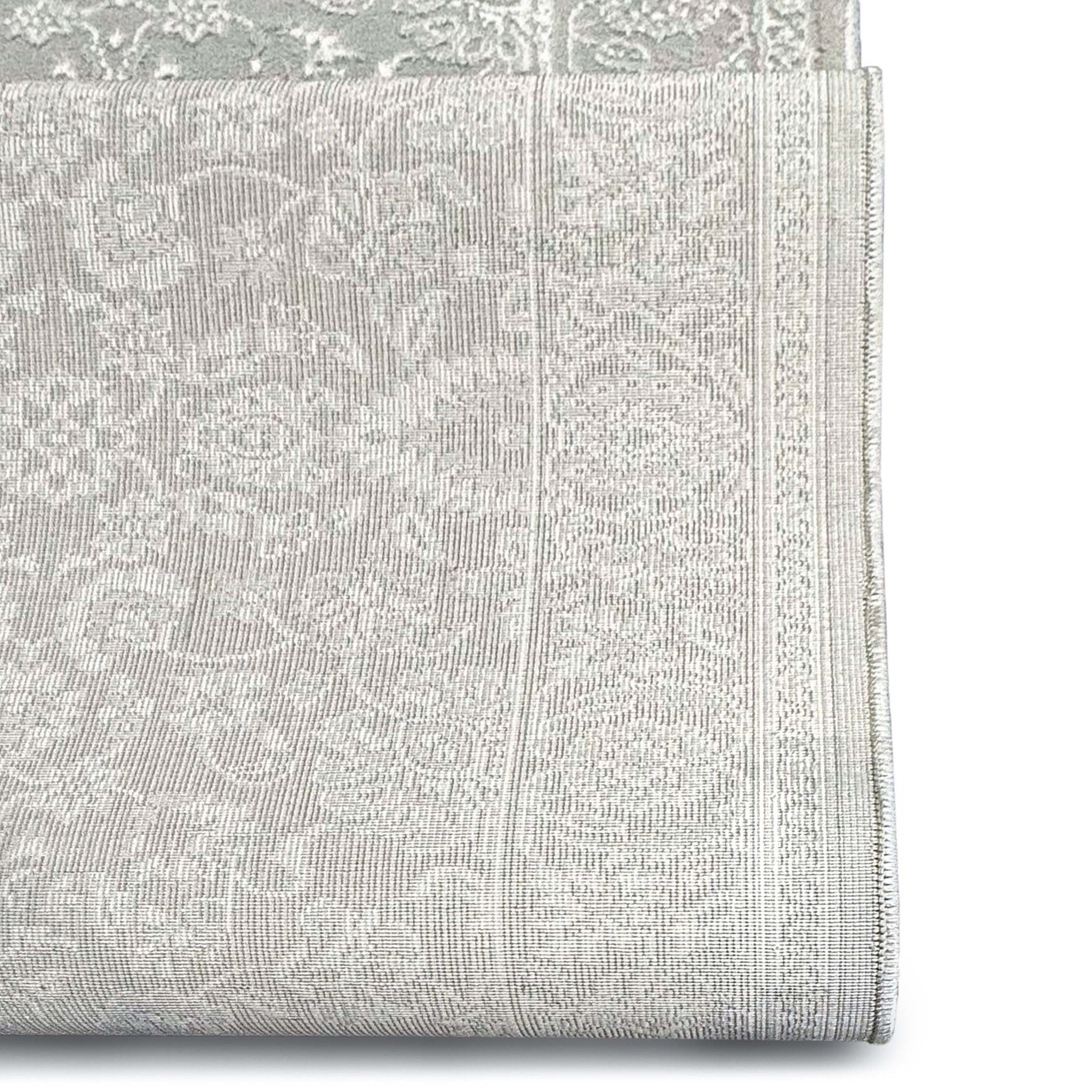 Custom Size Runner Oswin Floral Grey Choose Your Width x Choose Your Length Runner Rug - Perfect For Hallway, Stairs & Kitchen Well Woven