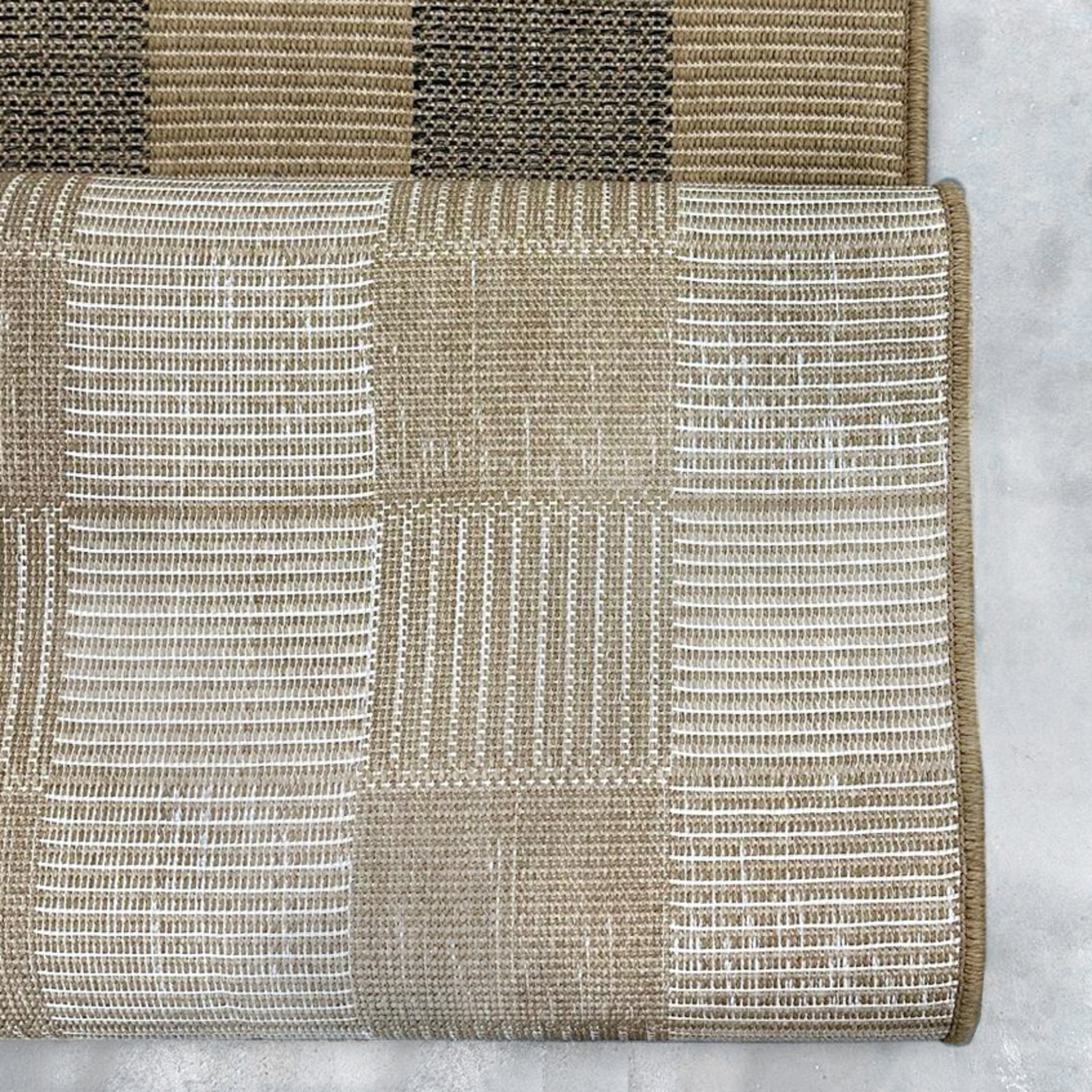 Alto Plaid Custom Size Indoor/Outdoor Runner 27 Inches Width x Choose Your Runner Length - Well Woven - Jute Backing