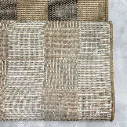 Alto Plaid Custom Size Indoor/Outdoor Runner 27 Inches Width x Choose Your Runner Length - Well Woven - Jute Backing