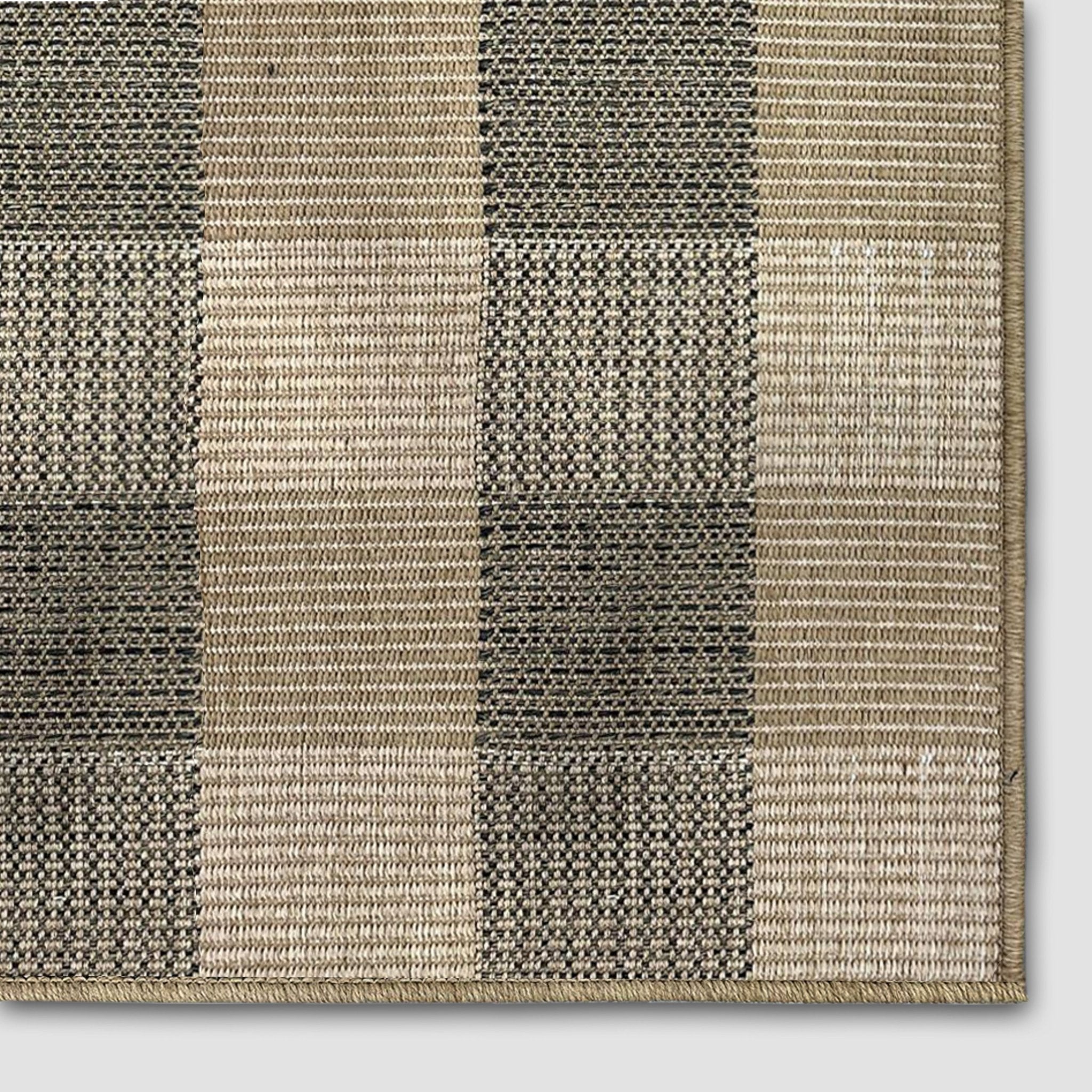 Alto Plaid Custom Size Indoor/Outdoor Runner 27 Inches Width x Choose Your Runner Length - Well Woven - Corner