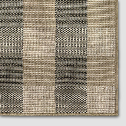 Alto Plaid Custom Size Indoor/Outdoor Runner 27 Inches Width x Choose Your Runner Length - Well Woven - Corner