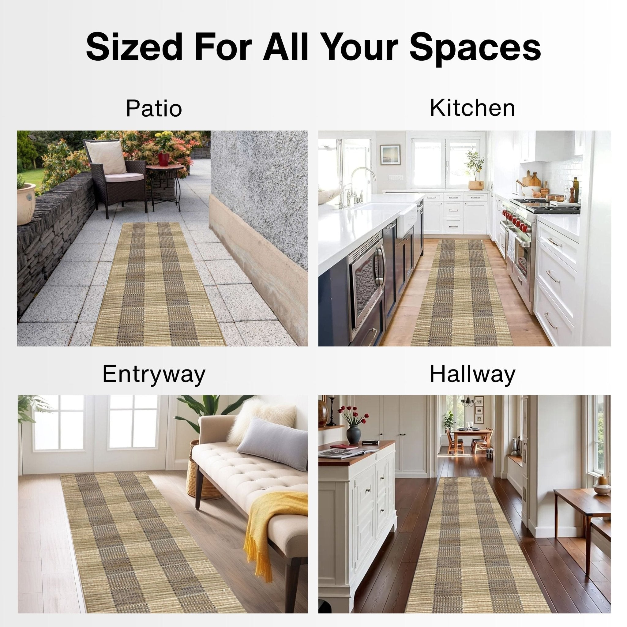 Alto Plaid Custom Size Indoor/Outdoor Runner 27 Inches Width x Choose Your Runner Length - Well Woven - Indoors and Outdoors