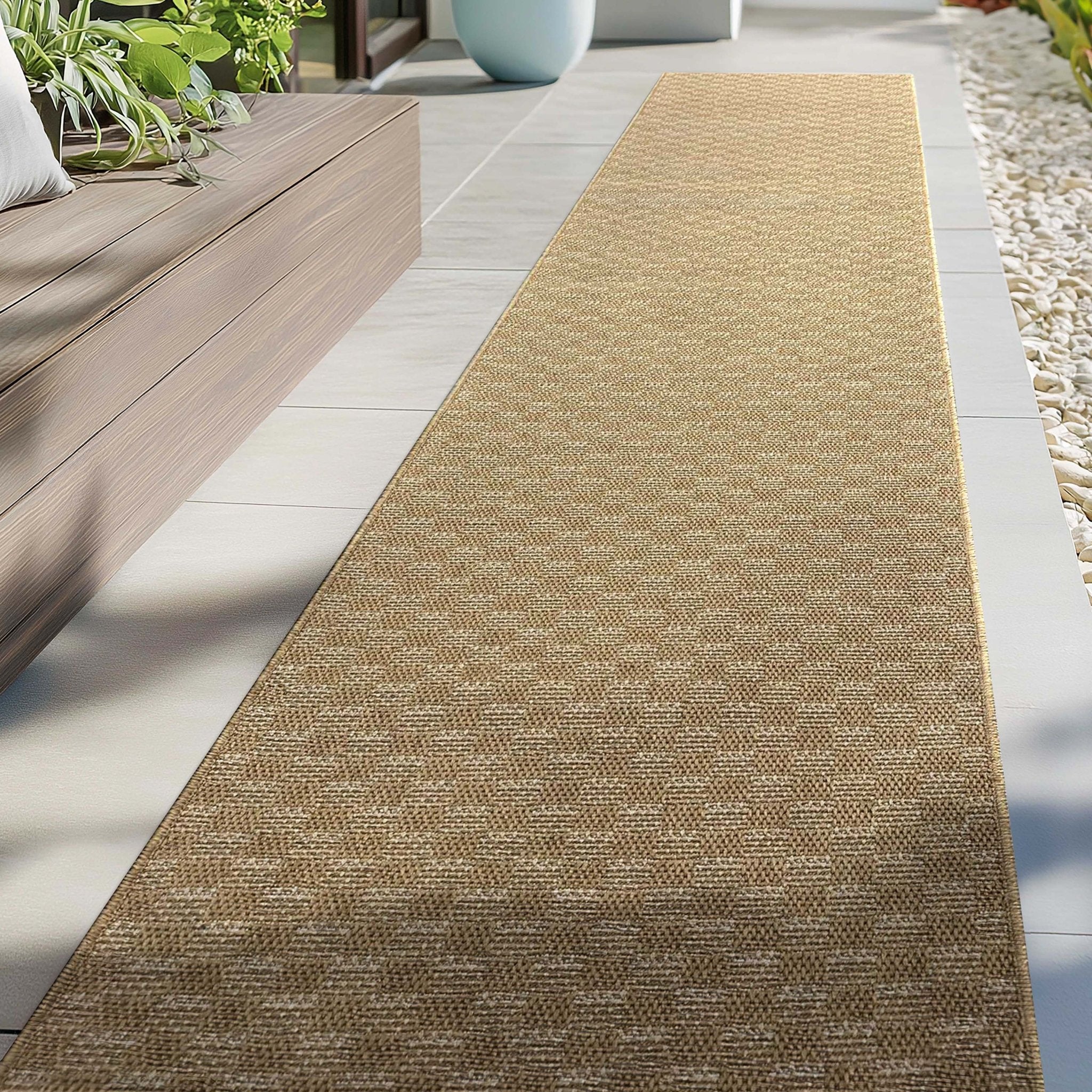 Alto Textures Custom Size Indoor/Outdoor Runner 27 Inches Width x Choose Your Runner Length - Well Woven - Outdoor Sidewalk