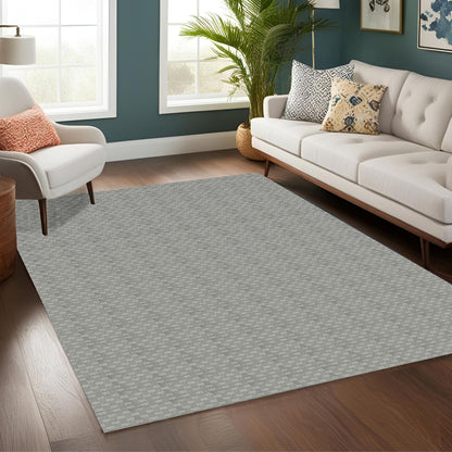 Alto Textures Custom Outdoor/Indoor Flat-Pile Rug - Personalized Sizes, Easy Maintenance - Well Woven - Grey rug in a living room