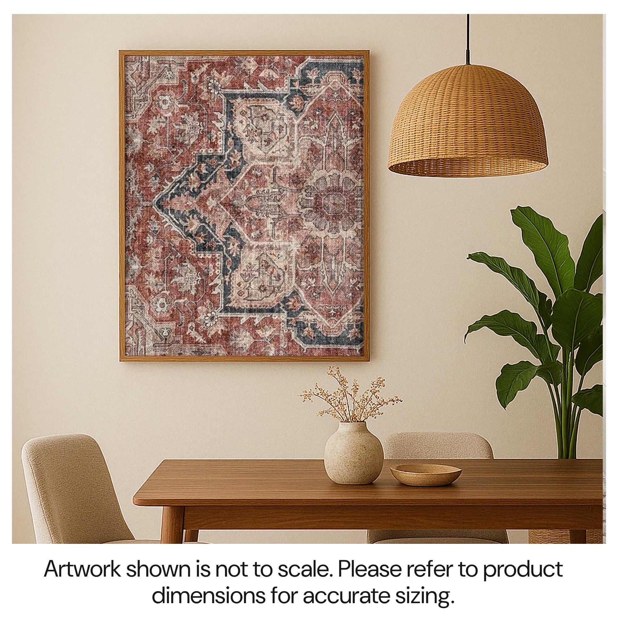 WellArt Paris sustainable framed textile art hanging on the wall in a modern dining room.